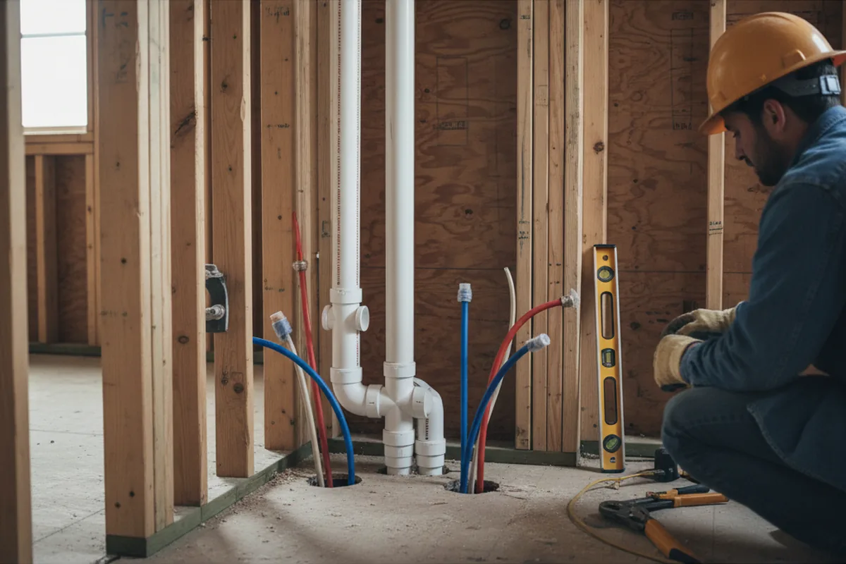 Drain and supply rough-in during Garbage Disposal Repair in Export
